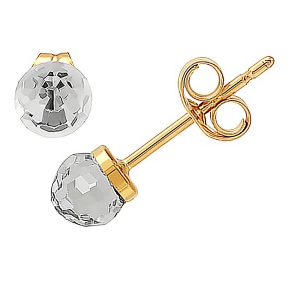 Swarovski Crystal Stud Earrings 10k Gold